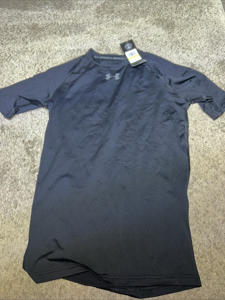 NWT Under Armour HeatGear Compression Men's Medium Black T-shirt 1296923