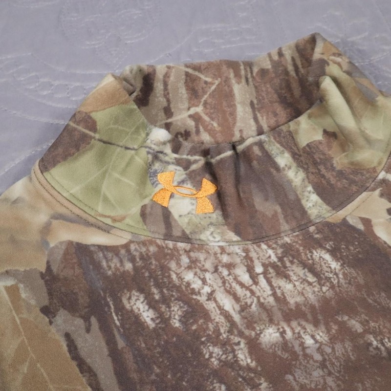 Under Armour Compression Mossy Oak Camo Shirt Mens Large Brown Hunting Baselayer gallery