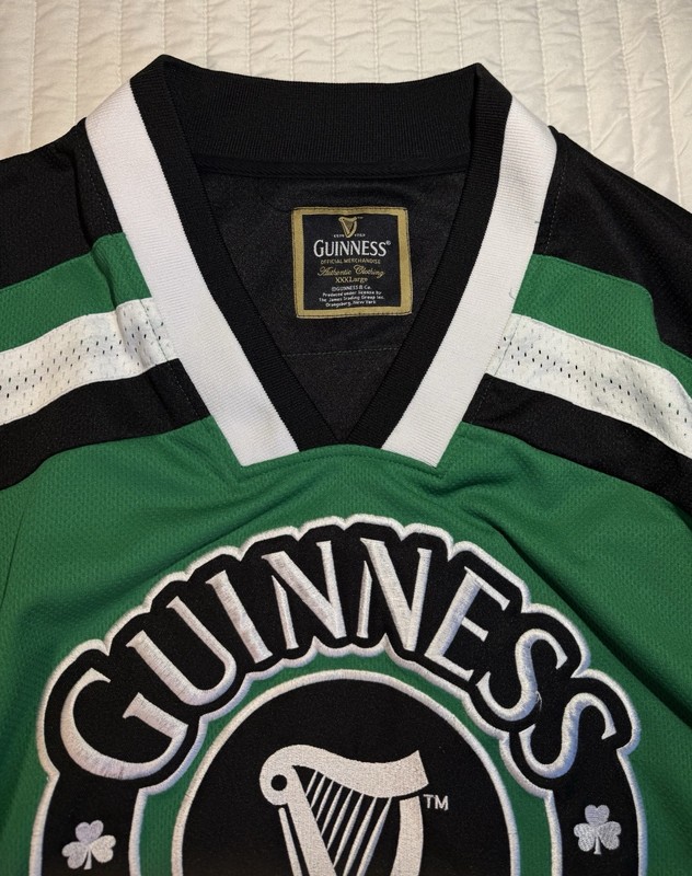 Guinness Ireland Mens XXXL Green Black 1759 Sewn Stitched Dublin Hockey Jersey gallery
