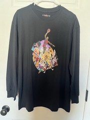 Nike Jordan Long Sleeve Black Top Size Small Oversized Fit