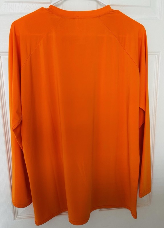 NEW Orange Long Sleeve Performance Fishing Shirt UPF50+ Sun Protection Size L gallery