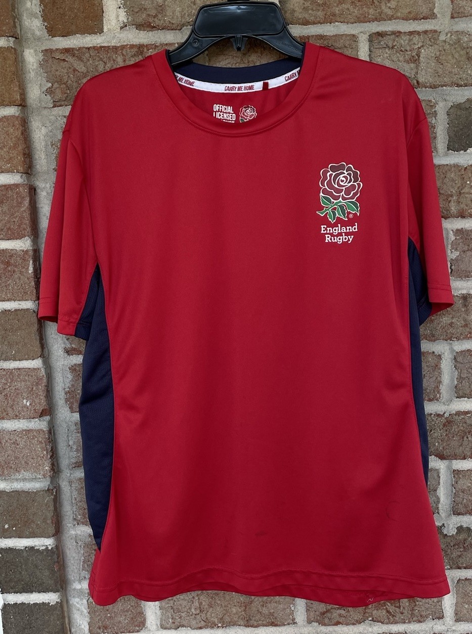 England Rugby shirt men sz L red For The Glory Carry Me Home gallery