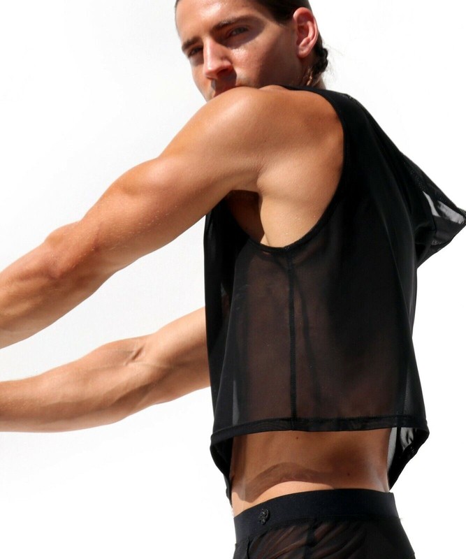 M/L RUFSKIN IGON Tank top Croped Sleeveless Hoodie See-through Tulle Power 46 gallery