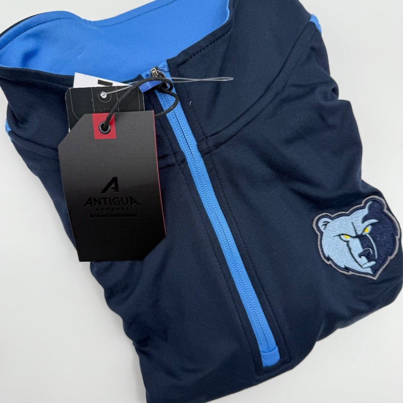 Antigua Memphis Grizzlies Men's Large 1/4 Zip Long Sleeve Athletic Shirt Navy gallery