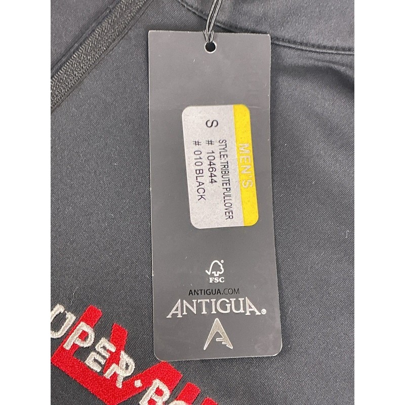 Super Bowl LII Mens SM Black Quarter Zip Pullover Antigua NFL Team Apparel gallery