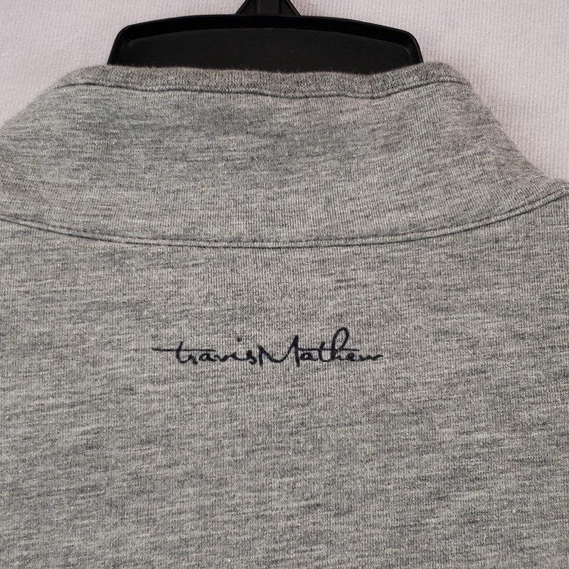 Travis Mathew 1/4 Zip Pullover Mens Large Grau Multi Stripe Cotton Blend Stretch gallery