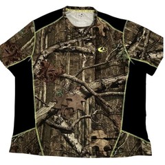 Mossy Oak Performance Shirt Mens 2XL Brown Camo Short Sleeve Break-Up Infinity