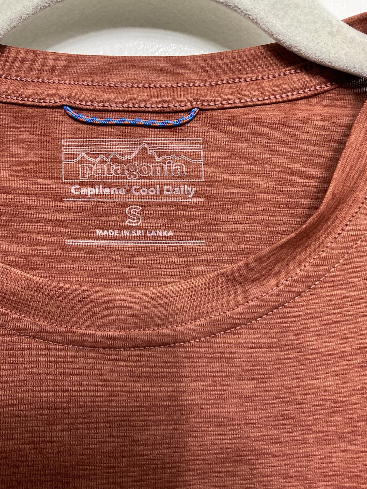 Patagonia Men's Rust Capilene Cool Daily Graphic Tree Trotter Shirt Small EUC gallery
