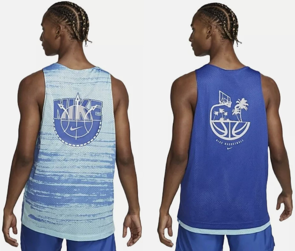 Nike Uptempo Standard Issue Reversible Basketball Jersey Blue Men's XL 2XL