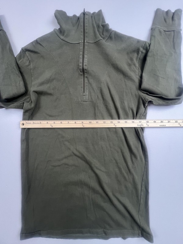 Wunsch & Rudolph Shirt Mens EU 42 Green Quarter Zip High Neck Cotton Long Sleeve gallery
