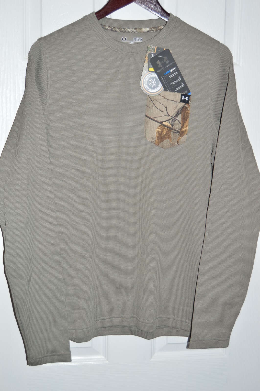 under armour mens ua borderland waffle crew coldgear realtree shirt medium gallery