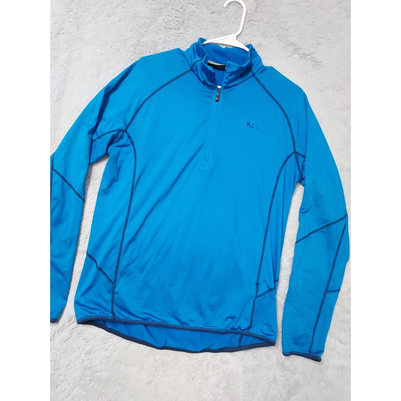 Kjus Pullover Mens EU 52 Activewear Blue Cell Block Halfzip Performance Jersey gallery