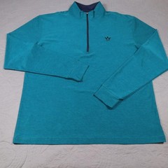Straight Down 1/4 Zip Pullover Men Medium Blue Long Sleeve Golf Performance Tech