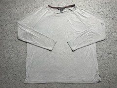Free Fly Shirt Mens Medium Gray Long Sleeve Bamboo Blend Raglan Tee Performance