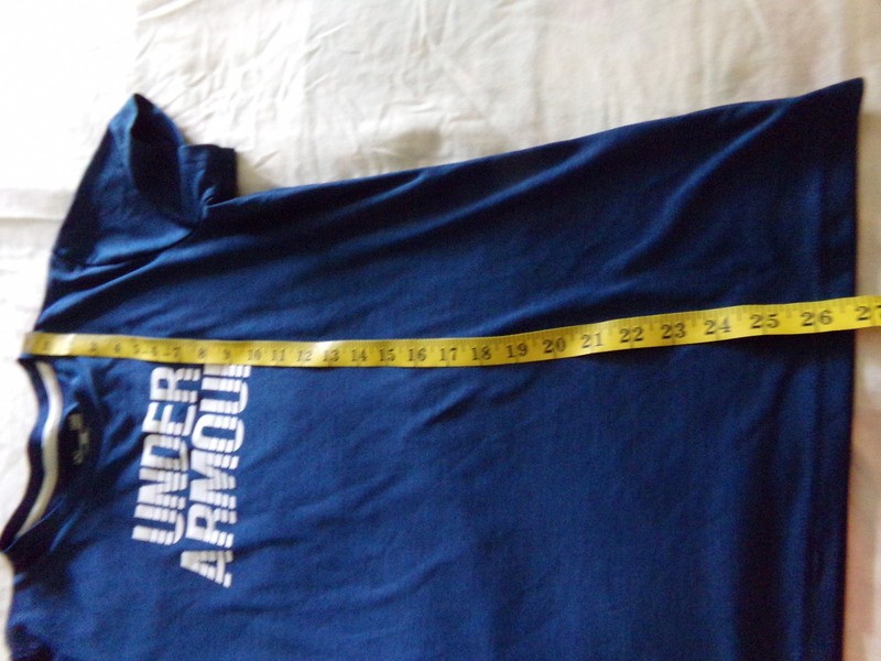 Under Armour Blue T-Shirt with White Lettering, Women's Large, Loose, Heatgear gallery
