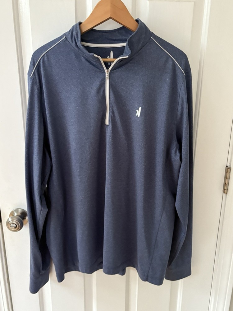 Johnnie O Pullover Mens XL Blue Logo Performance Quarter Zip Golf Outdoor Preppy