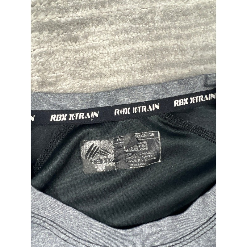 RBX Performance Tee Mens Large Grey Black X-Train Short Sleeve Athletic Shirt gallery