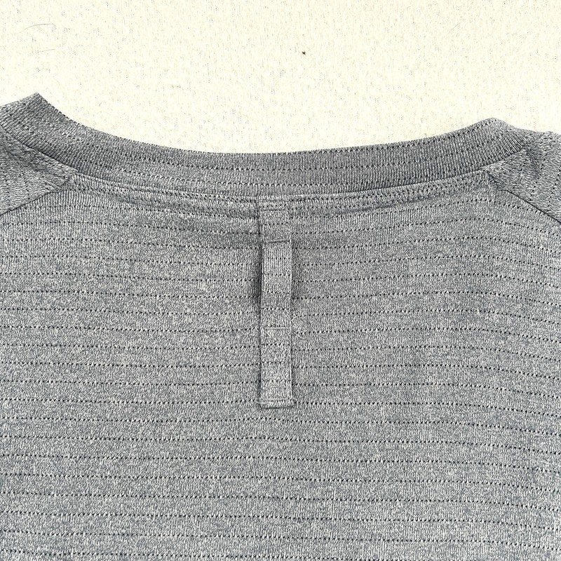 Lululemon Heathered Chambray Blue Gray Drysense Training Short Sleeve Shirt XL gallery