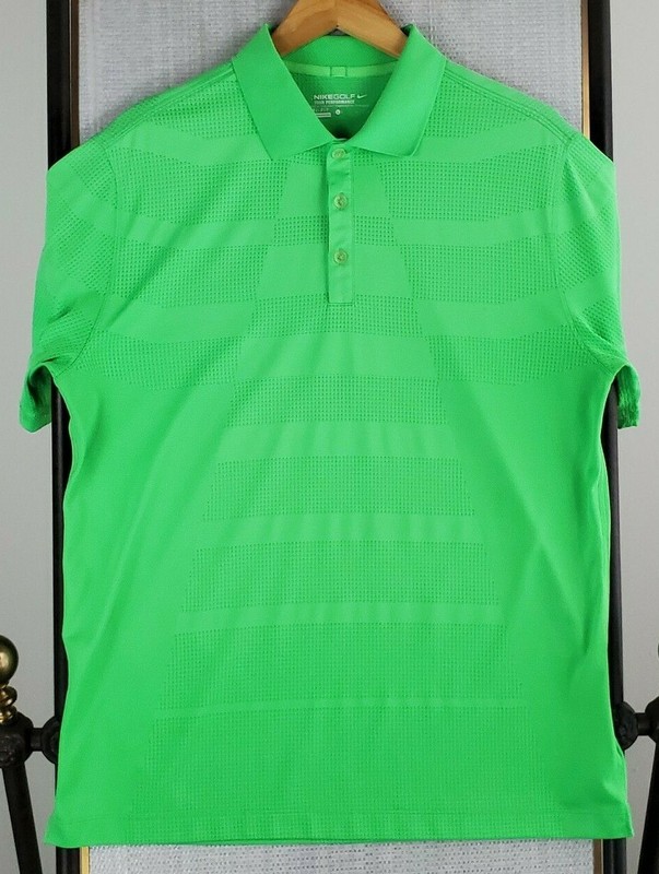NIKE TOUR PERFORMANCE Size Large Vented Perforated Mens Light Green Polo Shirt gallery