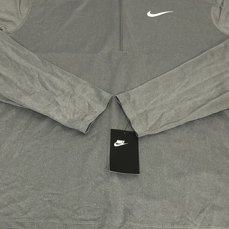 Nike Long Sleeve 1/4 Zip Pullover Running Performance Grey Shirt Top Men XL New gallery