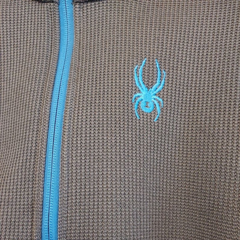 Spyder Outbound 1/2 Zip Core Sweater Pullover Gray Blue Logo Men’s Size Medium gallery