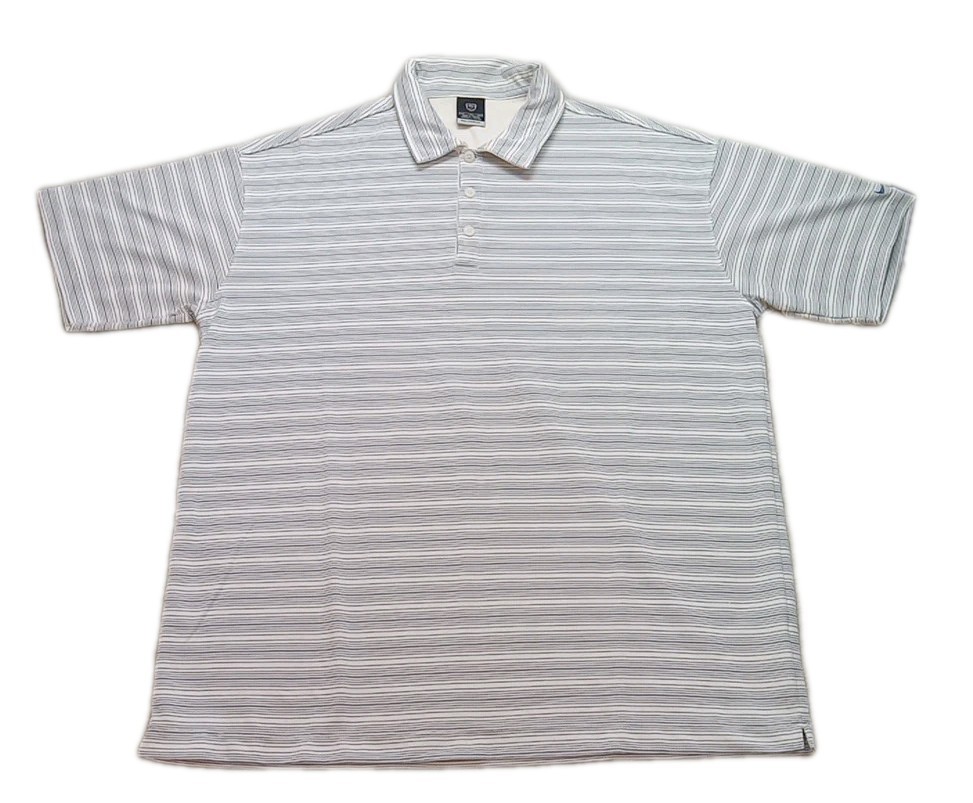 Nike Golf Sphere Dry Polo 3 Button Short Sleeve Shirt Mens Sz XL Striped