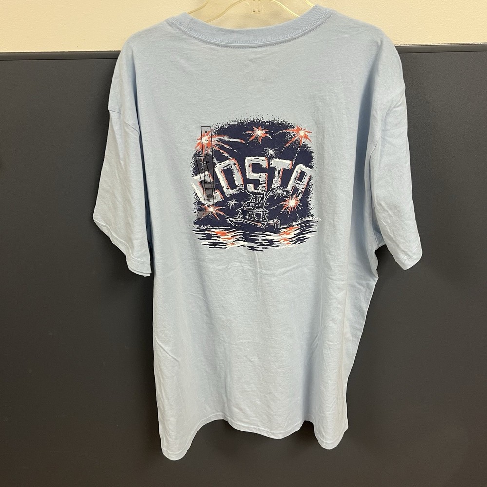Costa Del Mar size XL Light Blue Freedom Fireworks short-sleeve t-shirt NWT