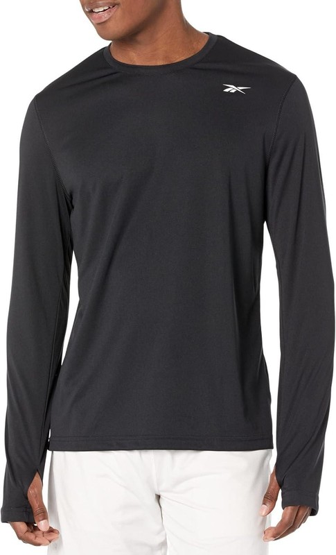 Reebok Training Tech Shirt Night Black Size 2XL Men Long Sleeve Moisture Wicking gallery