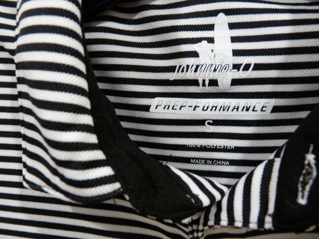 Johnnie-O Prep-formance Black & White Striped Vegas Golden Knights Polo S EUC gallery