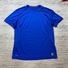 Nike Pro Combat Shirt Extra Large Blue Performance Swoosh Drifit Prep Hiker Mens