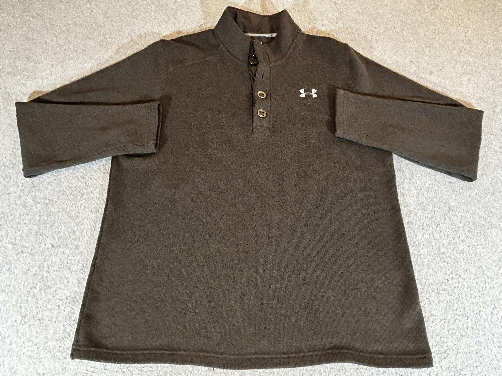 Under Armour Sweater Mens XL Gray ColdGear Specialist Storm Fleece Pullover Golf gallery