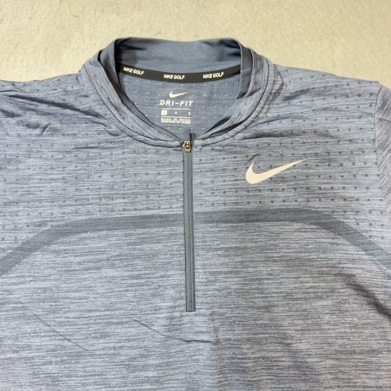 Nike Golf Pullover Mens L Blue Excellent Dri-FIT Quarter-Zip Michelob Ultra Logo gallery