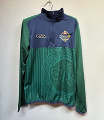 Lansdowne Rugby Jersey Medium Colorblock Green Irish Memories 1/4 Zip Pullover