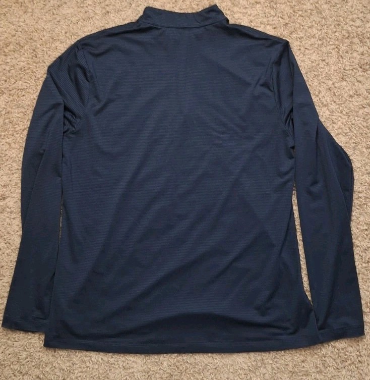 Nike Golf Dri Fit Standard Fit MENS LARGE Navy Blue 1/4 Zip Pullover Gym Stretch gallery