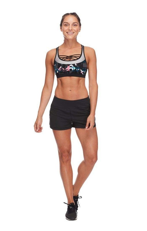 Active Women's Buck UP Loose Fit Hybrid Activewear Swim Shorts, Black, Small gallery