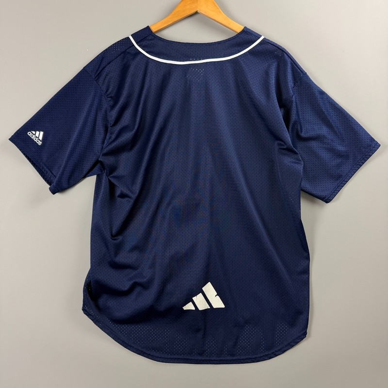 Adidas M's L Vintage Team Baseball Mesh Jersey Practice Short Sleeve Navy Blue gallery