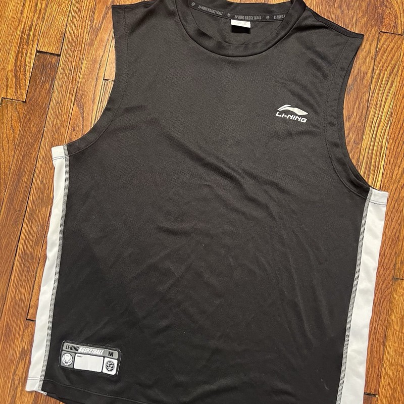 Li-Ning Basketball Jersey Size Medium Vintage Curry Black Polyester Sleeveless gallery