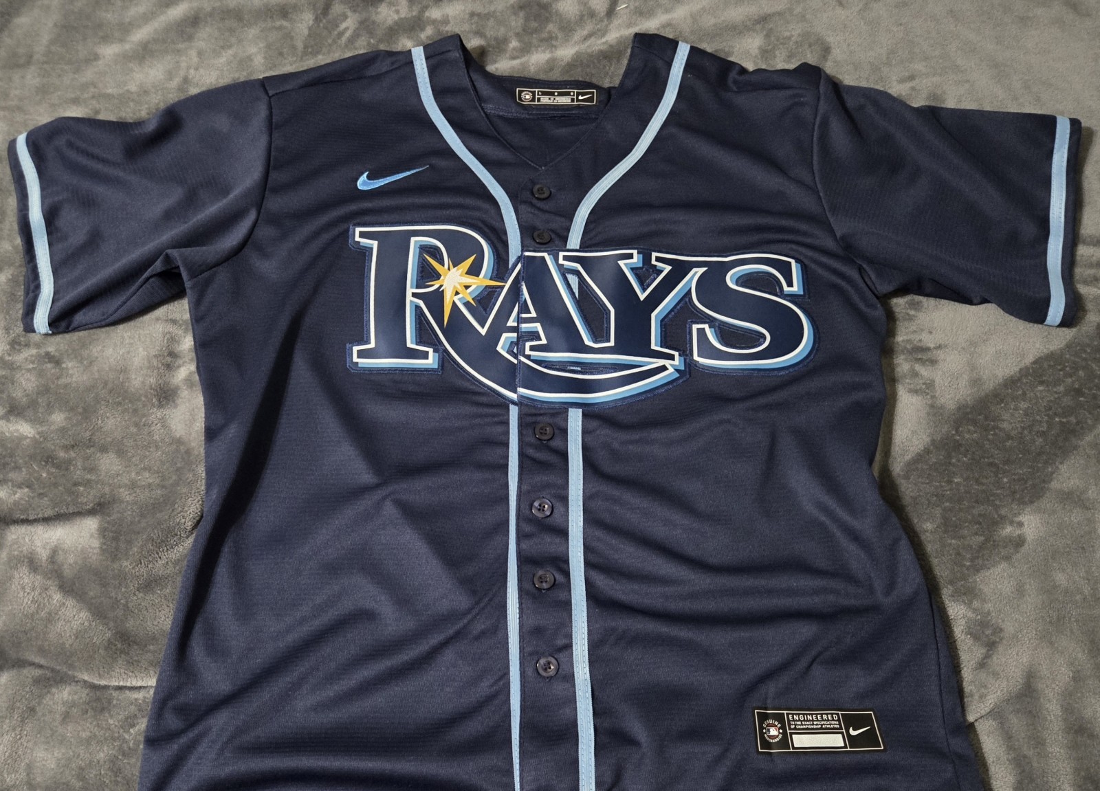 Fast Free Shipping! Small Junior Caminero Tampa Bay Rays Stitched Jersey 13 gallery