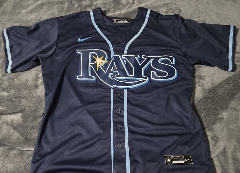 Fast Free Shipping! Small Junior Caminero Tampa Bay Rays Stitched Jersey 13 gallery