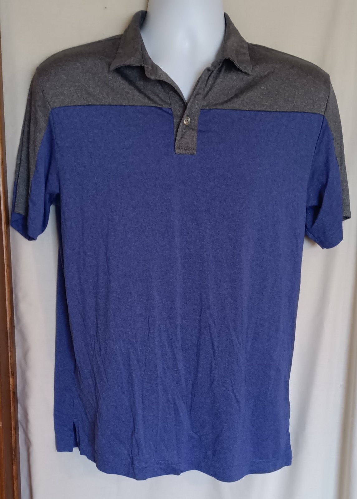 Ben Hogan Performance Blue & Gray Short Sleeve Polo Golf Shirt Men's S ~ NICE gallery