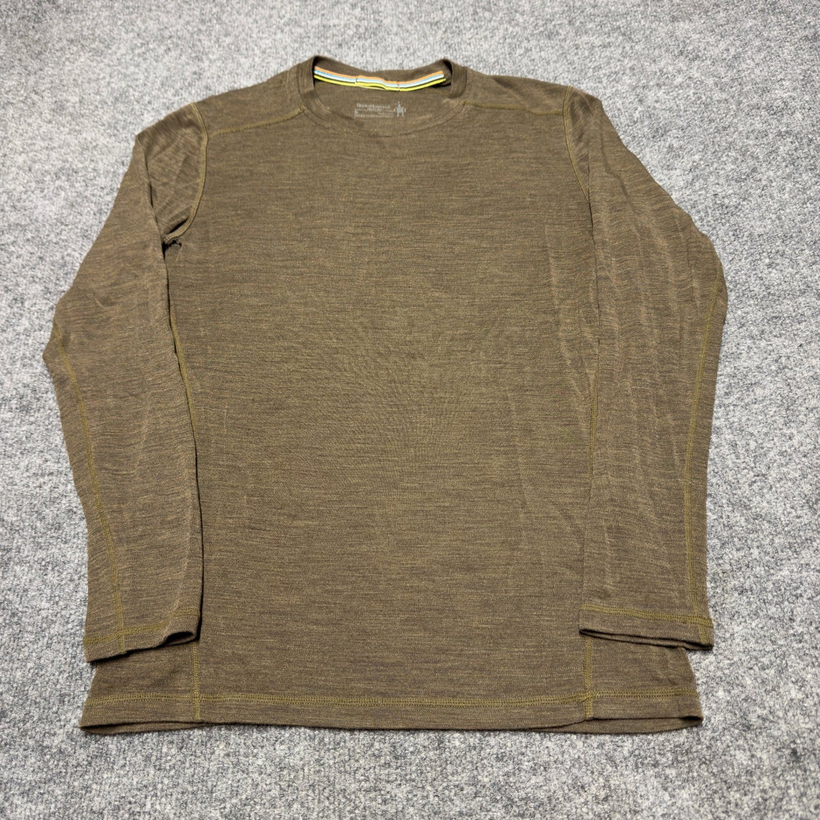 Smartwool Merino Wool Base Layer Long Sleeve Shirt Brown Men Small gallery