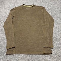 Smartwool Merino Wool Base Layer Long Sleeve Shirt Brown Men Small