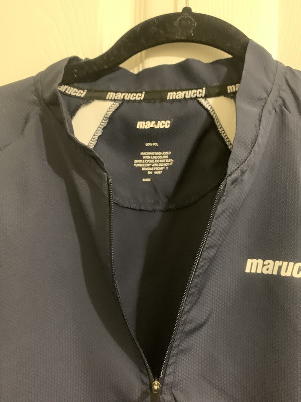 Marucci Mens Pullover Shirt Lightweight Windbreaker Size M Navy Blue gallery