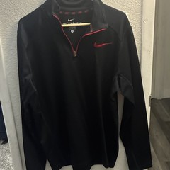 Nike Therma-FIT Men’s M Black/Red 1/4 Zip Long Sleeve Mock Neck Pullover