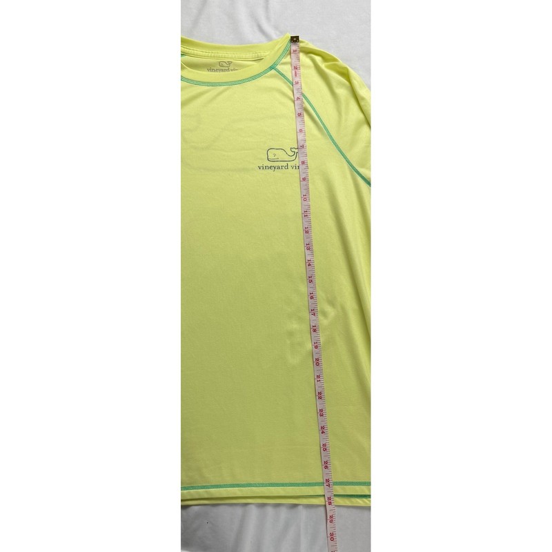 Vineyard Vines Performance Shirt Mens Small Neon Yellow Long Sleeve Whale Logo gallery