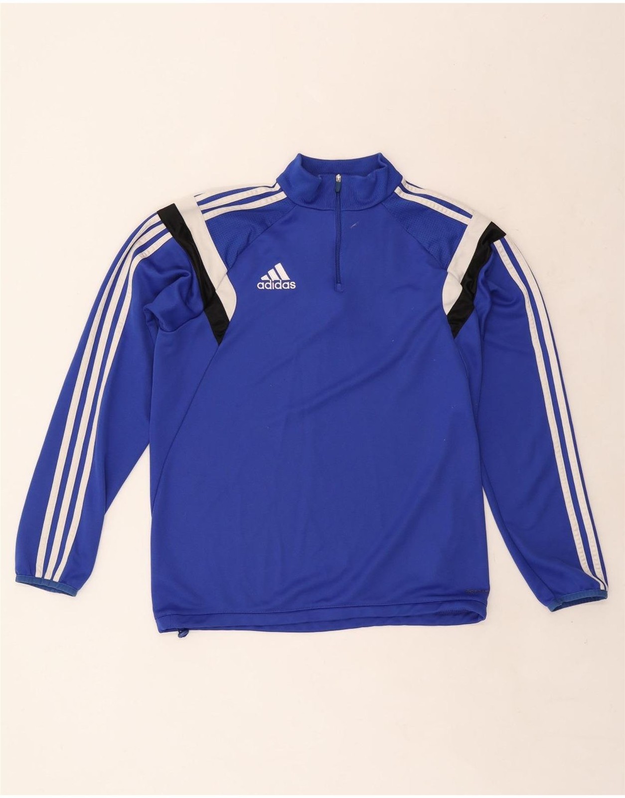 ADIDAS Mens Climalite Pullover Tracksuit Top Medium Blue Colourblock BX01 gallery