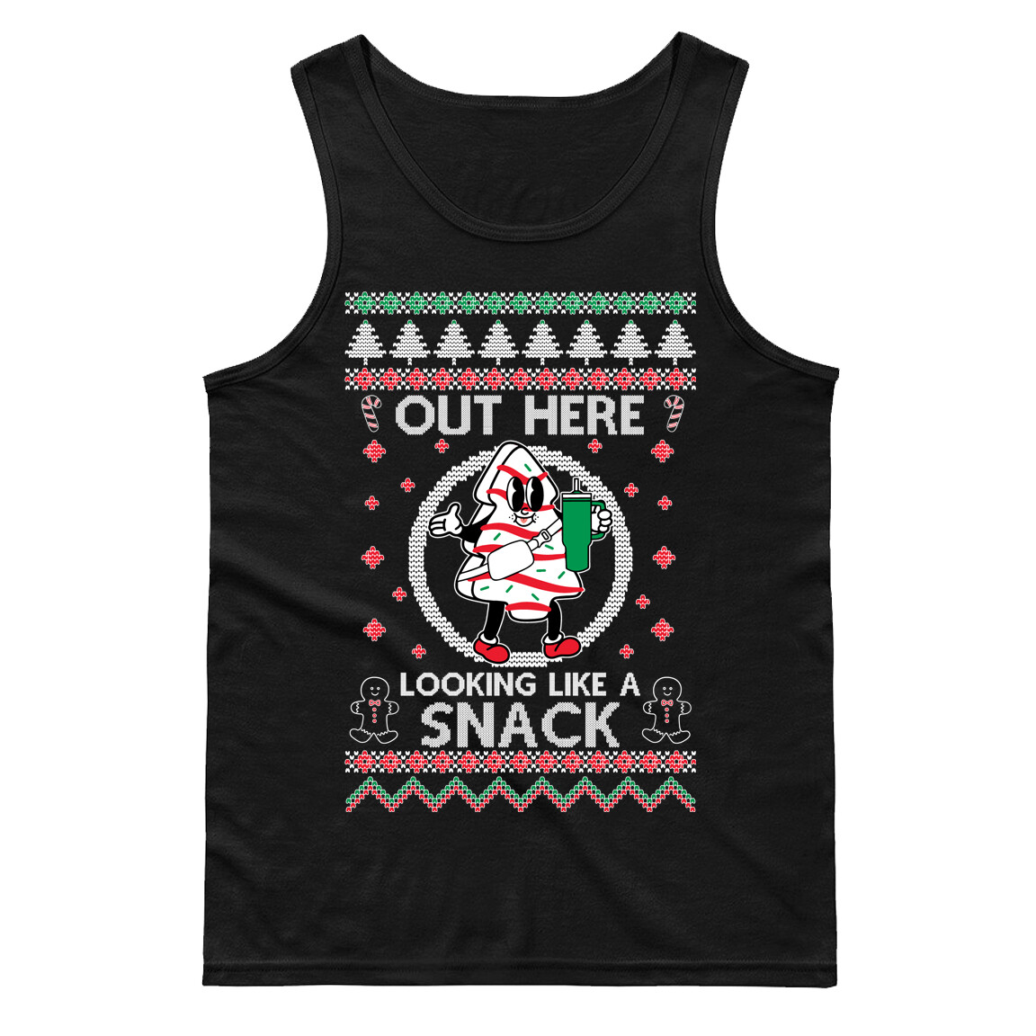 🔥 Out Here Looking Like a Snack Men's Tank Top Christmas Holiday Funny Cookie gallery