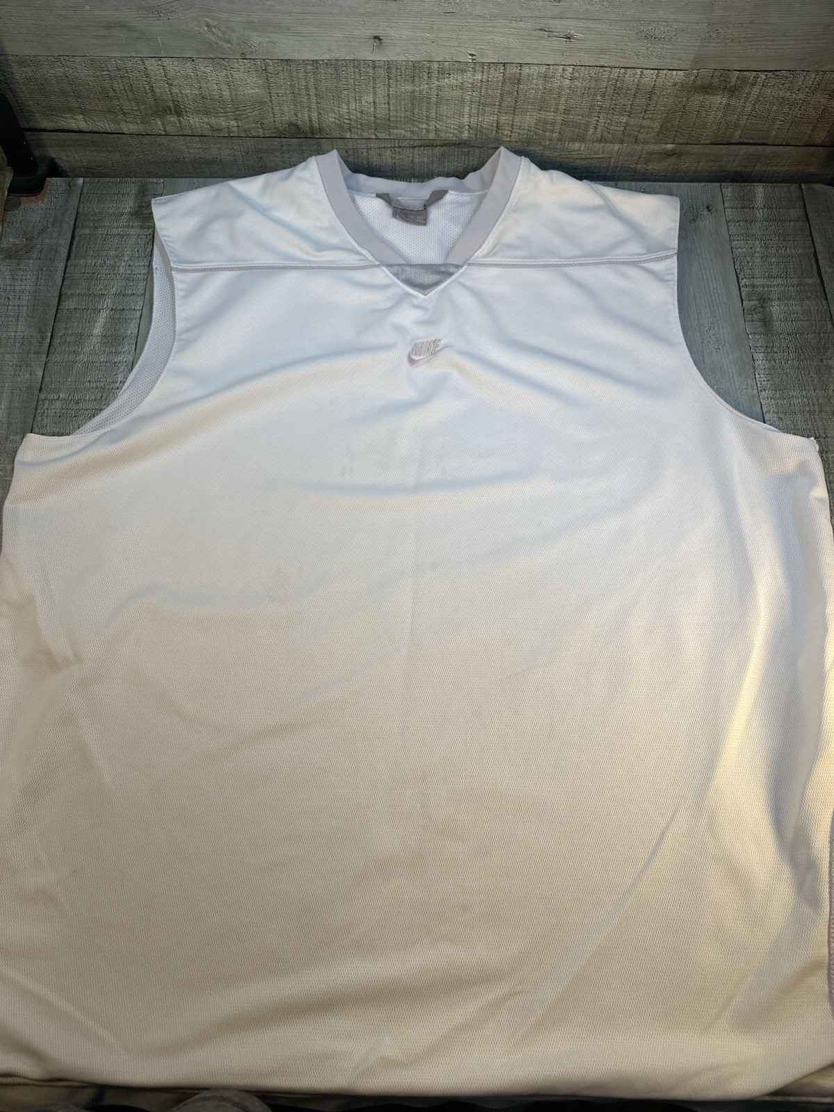 Vintage Nike Silver Tag XXL White Jersey Tank Top Basketball 90s 00s Sleeveless gallery