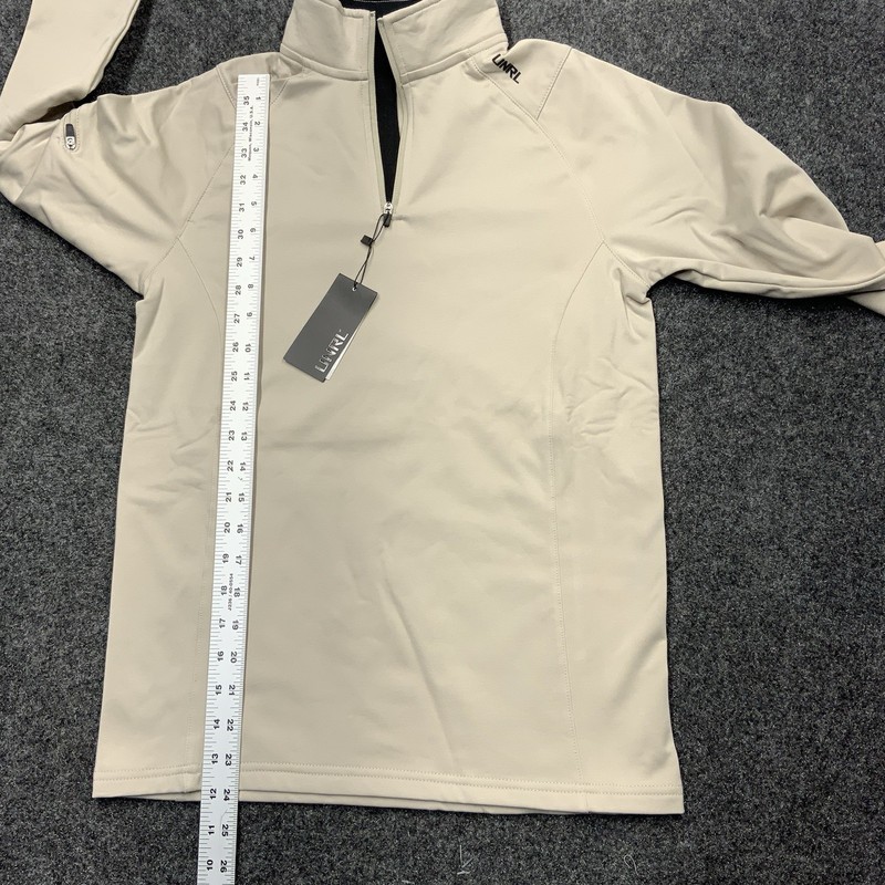 New UNRL Quarter Zip Pullover Men Athletic Performance Golf Lightweight XS Tan gallery