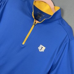 Good Good Golf 1/4 Zip Pullover Mens Sz M Blue On Tour Logo Stretch Golf NWT